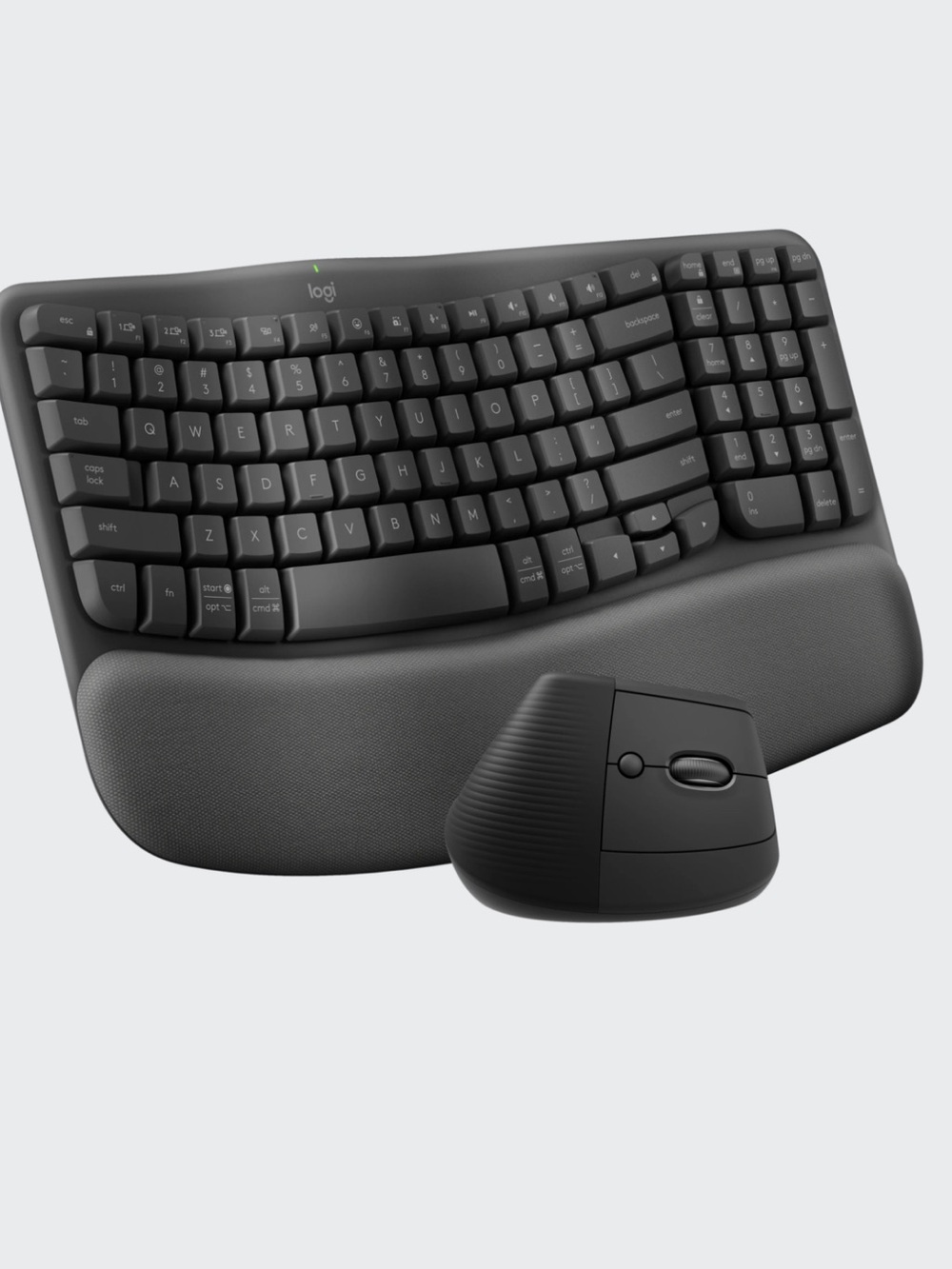 Logitech Wireless Keyboard and Vertical Mouse - Black
